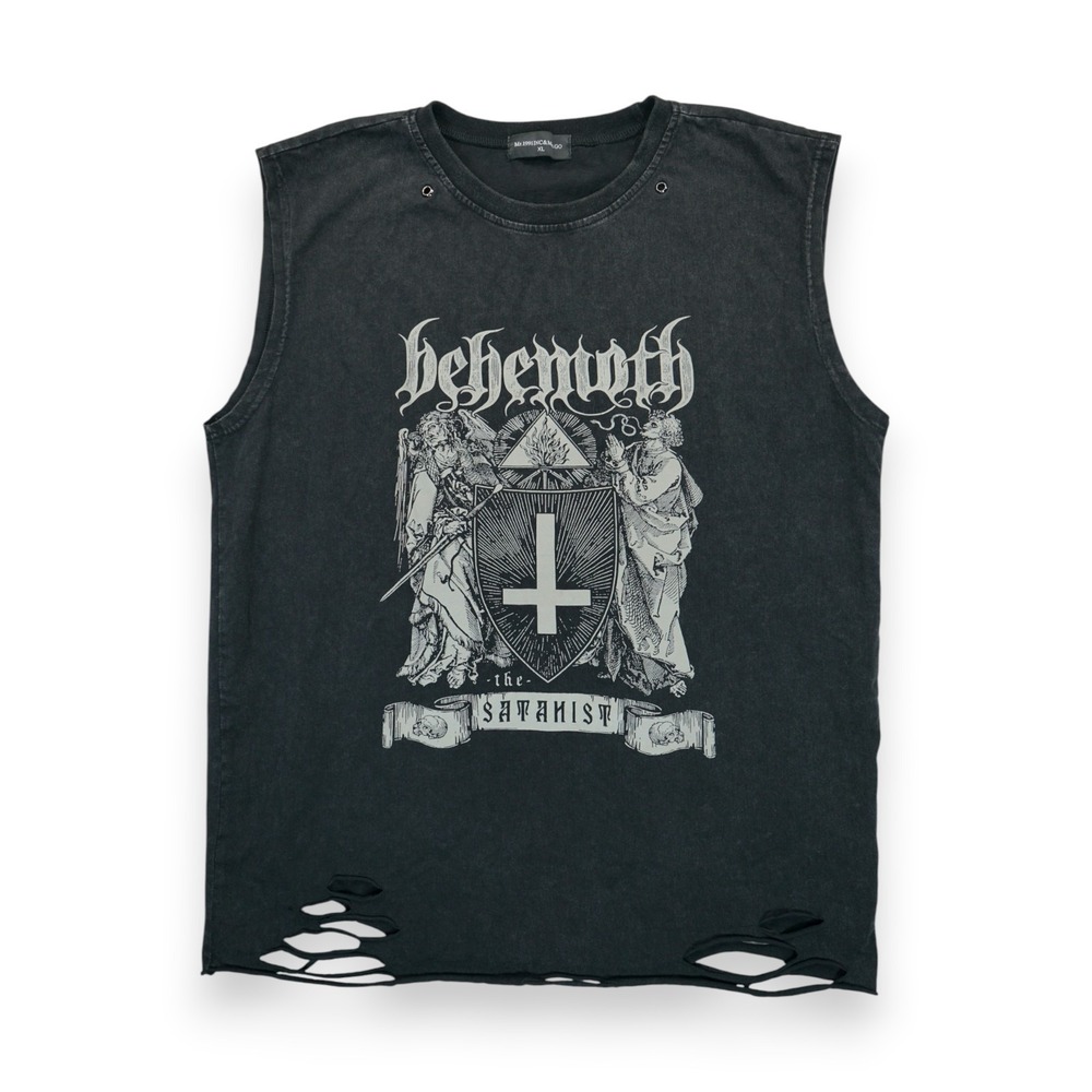 Behemoth‎ Distressed Muscle T Shirt HEAVY METAL Death Metal XL Men's Sleeveless